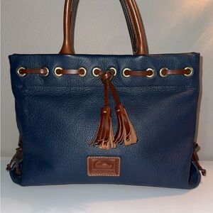Dooney & Bourke Blue Leather Tote Bag
